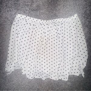 White Polka Dot Off Shoulder Blouse
